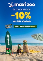 Prospectus Jardineries & Animaleries Maxi Zoo en cours à Perthes et alentours, "SURFEZ SUR LES PROMOS DE L'ÉTÉ !", 1 page, 17/06/2026 - 30/06/2026 Catalogue Jardineries & Animaleries Maxi Zoo en cours à Perthes et alentours, "SURFEZ SUR LES PROMOS DE L'ÉTÉ !", 1 page, 17/06/2026 - 30/06/2026