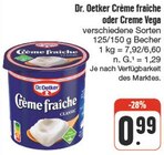 Crème fraîche oder Creme Vega Angebote von Dr. Oetker bei nah und gut Würzburg für 0,99 €