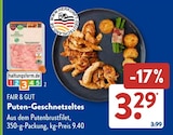 Puten-Geschnetzeltes von FAIR & GUT für 3,29 € bei ALDI SÜD im Angebot Puten-Geschnetzeltes von FAIR & GUT im aktuellen ALDI SÜD Prospekt