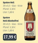 Hell im Angebot bei GetränkeLand Mayer in Freital Hell Angebote von Spaten bei GetränkeLand Mayer Freital für 17,99 €