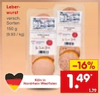 Leberwurst Angebote bei Netto Marken-Discount Aachen für 1,49 €