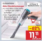 Akku-Handstaubsauger Angebote von CLEANmaxx bei Netto Marken-Discount Bruchsal für 11,11 €