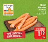 Wiener Würstchen mit Käse für 1,19 € bei Marktkauf im Angebot Wiener Würstchen mit Käse im aktuellen Marktkauf Prospekt