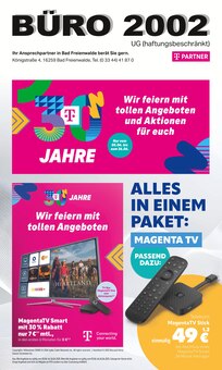 Fernseher im BÜRO 2002 UG Prospekt "30 JAHRE" mit 12 Seiten (Eberswalde)