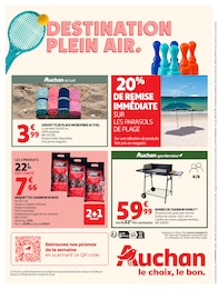 Prix et réduction Parasol dans le prospectus Auchan Hypermarché en cours Offre Parasol dans le catalogue Auchan Hypermarché du moment à la page 20