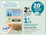 Lentilles - U BIO en promo chez U Express Lentilles - U BIO dans le catalogue U Express