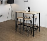 Table haute mange-debout Loka et 4 tabourets - Maxi Bazar à Nice Table haute mange-debout Loka et 4 tabourets en promo chez Maxi Bazar Nice à 99,99 €