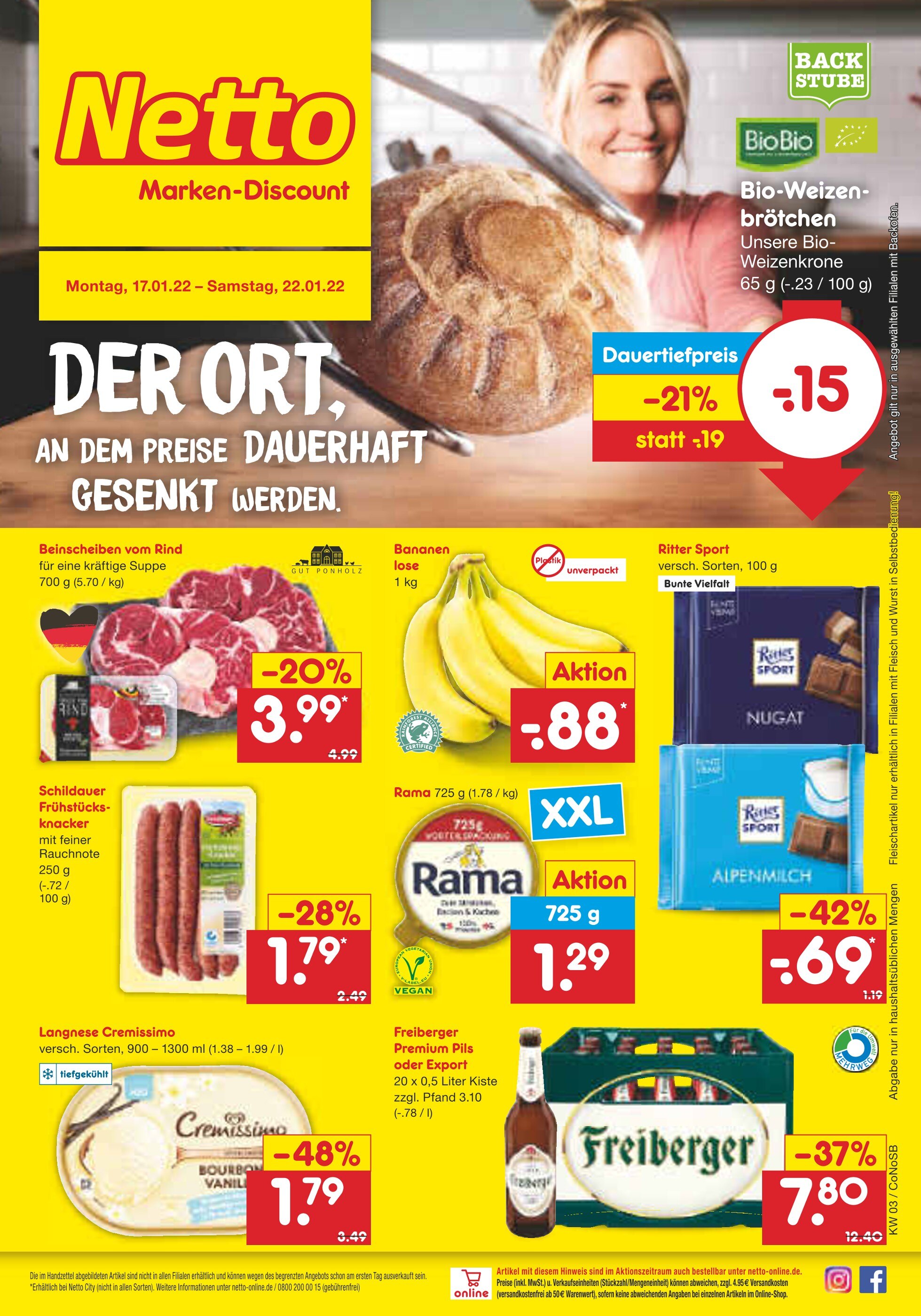 Netto Marken-Discount Prospekt für Stöffin mit 41 Seiten Netto Marken-Discount Prospekt für Stöffin: "Top Angebote", 41 Seiten, 17.01.2022 - 22.01.2022