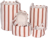 Panière effet rayé louise ø28x18x14cm en promo chez Maxi Bazar Saint-Denis à 4,79 €