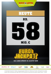 Westlotto Prospekt: "Heute rd. 58 Mio. €", 3 Seiten, 25.09.2024 - 27.09.2024