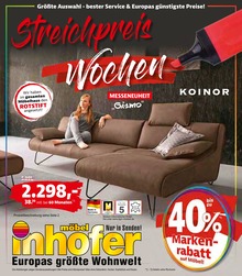 Möbel Inhofer Prospekt für Seligweiler mit 50 Seiten Möbel Inhofer Prospekt für Seligweiler: "Streichpreis Wochen", 50 Seiten, 05.05.2022 - 28.05.2022