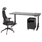 Aktuelles Schreibtisch, Stuhl + Schubladenel schwarz 180x80 cm Angebot bei IKEA in Jena ab 1.027,00 €