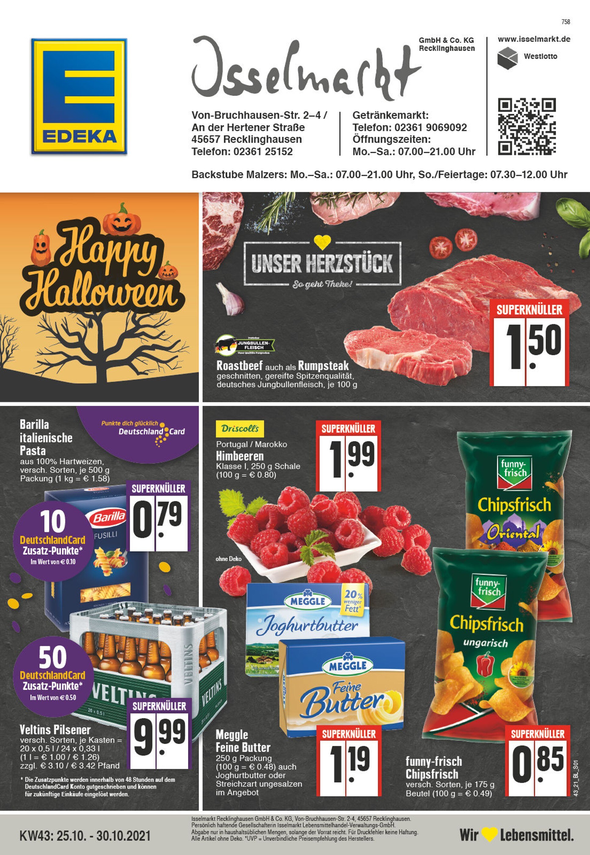 EDEKA Prospekt für Herten mit 24 Seiten EDEKA Prospekt für Herten: "Aktuelle Angebote", 24 Seiten, 25.10.2021 - 30.10.2021