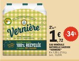 Eau minérale naturelle gazeuse - VERNIÈRE en promo chez E.Leclerc Ajaccio à 1,72 €