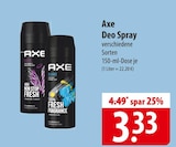 famila Nordost Patzig - Axe Deo Spray Angebot im Prospekt Axe Deo Spray bei famila Nordost im Patzig Prospekt für 3,33 €