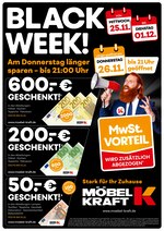 Möbel Kraft Prospekt für Wedel mit 1 Seiten Möbel Kraft Prospekt für Wedel: "BLACK WEEK!", 1 Seiten, 25.11.2020 - 01.12.2020