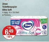Toilettenpapier Ultra Soft von Zewa für 6,49 € bei V-Markt im Angebot Toilettenpapier Ultra Soft von Zewa im aktuellen V-Markt Prospekt