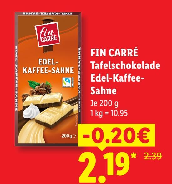 Tafelschokolade Edel-Kaffee-Sahne