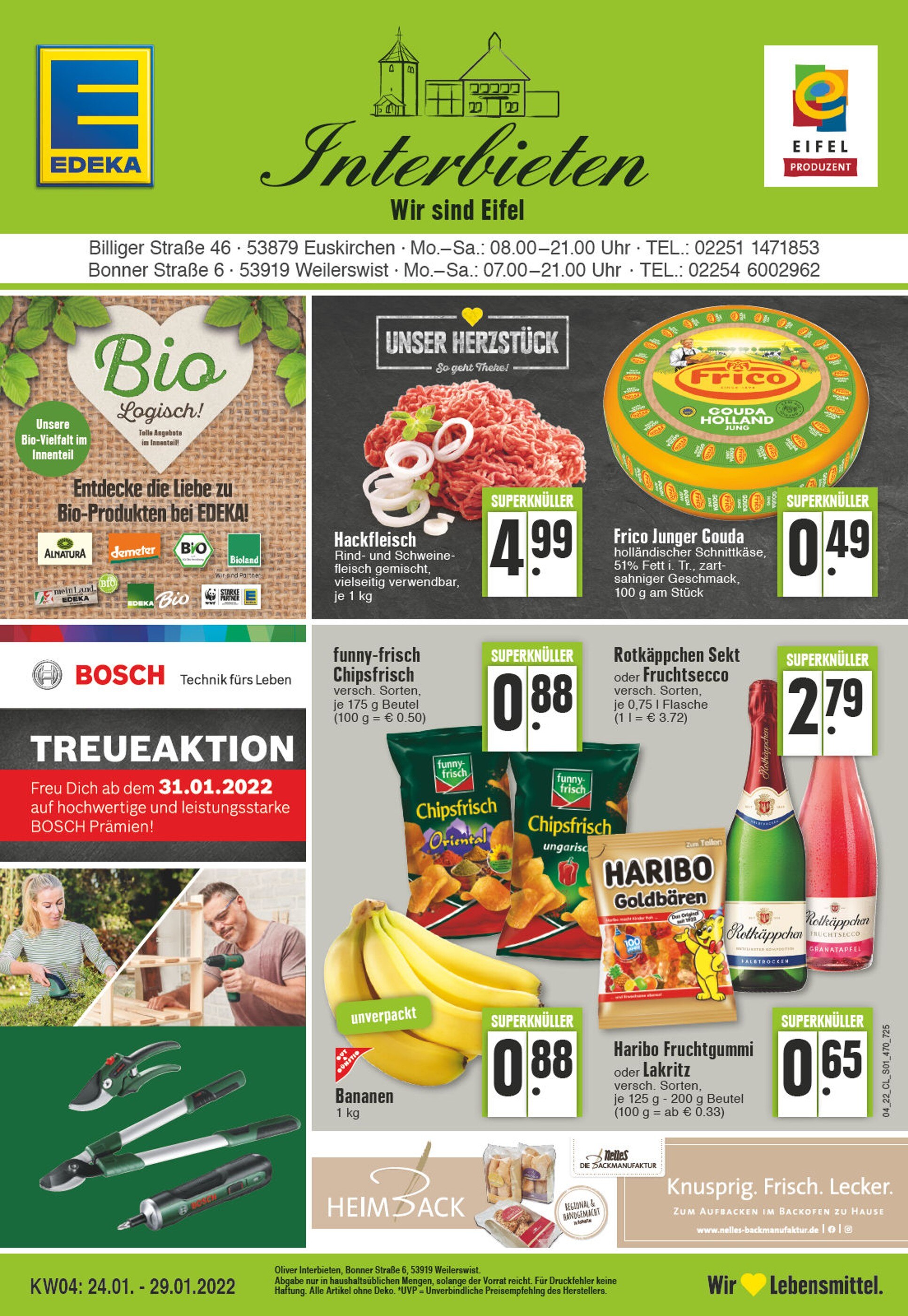 EDEKA Prospekt für Weilerswist mit 24 Seiten EDEKA Prospekt für Weilerswist: "Aktuelle Angebote", 24 Seiten, 24.01.2022 - 29.01.2022