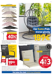 Gartensitzmöbel im Rusta Prospekt "Viele Schnäppchenpreise" mit 24 Seiten (Essen)