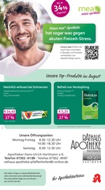 mea - meine apotheke Apotheken Prospekt der aktuellen Woche mit 4 Seiten, gültig von 01.08.2026 bis 31.08.2026, in Pfaffenhofen und Umgebung Aktueller mea - meine apotheke Apotheken Prospekt in Pfaffenhofen und Umgebung, "Unsere August-Angebote" mit 4 Seiten, 01.08.2026 - 31.08.2026
