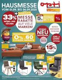Opti-Wohnwelt Prospekt „Hausmesse“ für Mulsum b Bremerhaven und Umgebung mit 4 Seiten Opti-Wohnwelt Prospekt für Mulsum b Bremerhaven und Umgebung: „Hausmesse“, 4 Seiten, 28.08.2025 - 06.09.2025
