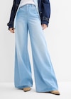 Wide-Leg-Jeans High Waist Full Length Bequembund in hellblau  used aus 100% Baumwolle von bonprix im aktuellen bonprix. Prospekt