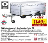 PKW-Anhänger mit Bordwandaufsatz im Angebot bei toom Baumarkt in Nordhausen PKW-Anhänger mit Bordwandaufsatz Angebote von STEMA bei toom Baumarkt Nordhausen für 1.149,00 €