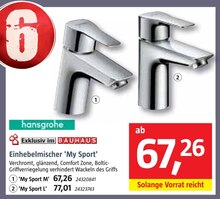 BAUHAUS Bexbach - Einhebelmischer 'My Sport' Einhebelmischer 'My Sport' Angebot bei BAUHAUS Bexbach im Prospekt "Handzettel KW 36"