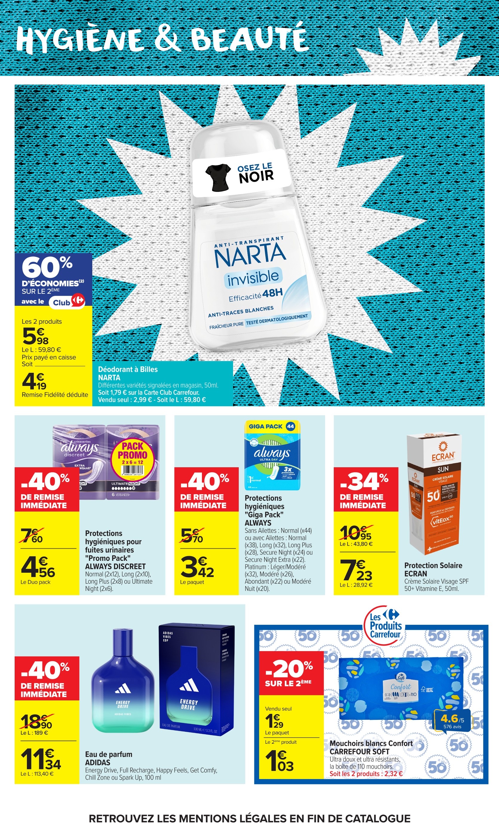 Promos Parfum dans le catalogue "LE MOIS DES SUPPORTERS" de Carrefour Market Parfum en promo dans le catalogue Carrefour Market à la page 56