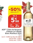 Promo AOP Côtes de Bergerac Blan Moelleux 2022 à 5,98 € dans le catalogue Bi1 à Replonges