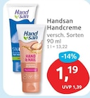 Handcreme von Handsan für 1,19 € bei budni im Angebot Handcreme von Handsan im aktuellen budni Prospekt