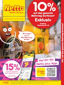 Aktueller Netto Marken-Discount Prospekt (Duisburg) Netto Marken-Discount Prospekt "10% auf das gesamte Mehrweg-Sortiment" mit Seiten (Duisburg)