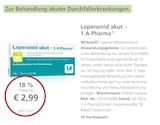 LINDA Sennfeld - Loperamid akut 1 A Pharma Angebot im Prospekt Loperamid akut 1 A Pharma bei LINDA im Sennfeld Prospekt für 2,75 €