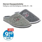 Herren Hauspantoletten hellgrau von  im aktuellen V-Markt Prospekt für 9,99 €