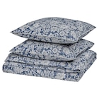 Bettwäsche-Set, 3-teilig dunkelblau/weiß Angebote von GLESSTARR bei IKEA Kaufbeuren für 19,99 €