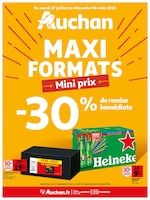Catalogue Auchan à Ivry-sur-Seine, avec 32 pages Prospectus Auchan à Ivry-sur-Seine, "Maxi formats, mini prix", 32 pages, 27/07/2021 - 08/08/2021