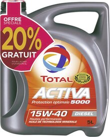 Huile auto Total Activa 5L - Géant Casino à Créteil Huile auto Total Activa 5L en promo chez Géant Casino Créteil à 12,90 €