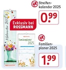 Streifenkalender 2025, Familienplaner 2025 von ROSSMANN im aktuellen Rossmann Prospekt für 0,99 €