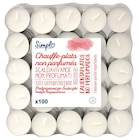 Lot de 100 bougies chauffe-plat blanches - SIMPL - Carrefour Lot de 100 bougies chauffe-plat blanches - SIMPL à 3,99 € dans le catalogue Carrefour