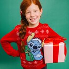 Pull de Noël manches longues Stitch rouge fille - La Halle Pull de Noël manches longues Stitch rouge fille à 22,99 € dans le catalogue La Halle