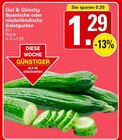 Spanische oder niederländische Salatgurken bei WEZ im Prospekt "" für 1,29 €
