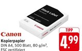 Black Label Premium Kopierpapier Angebote von Canon bei EDEKA Pirmasens für 4,99 €