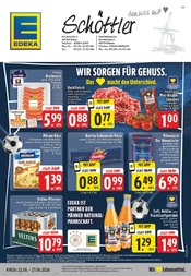 EDEKA Supermarkt Prospekt der aktuellen Woche mit 24 Seiten, gültig von 22.06.2026 bis 27.06.2026, in Velen und Umgebung Aktueller EDEKA Supermarkt Prospekt in Velen und Umgebung, "Aktuelle Angebote" mit 24 Seiten, 22.06.2026 - 27.06.2026