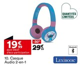 Casque Audio 2-en-1 - Lexibook - But à Marseille Casque Audio 2-en-1 - Lexibook en promo chez But Marseille à 19,99 €