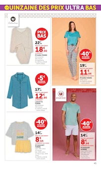 Promotion Vêtements Homme dans le prospectus Hyper U, valable du 10/03/2026 au 22/03/2026 Promo Vêtements Homme dans le catalogue Hyper U du moment à la page 45