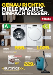 Staubsauger im EURONICS Prospekt in Saarlouis Aktueller EURONICS Prospekt mit Staubsauger, "GENAU RICHTIG. MIELE MACHT'S EINFACH BESSER.", Seite 1
