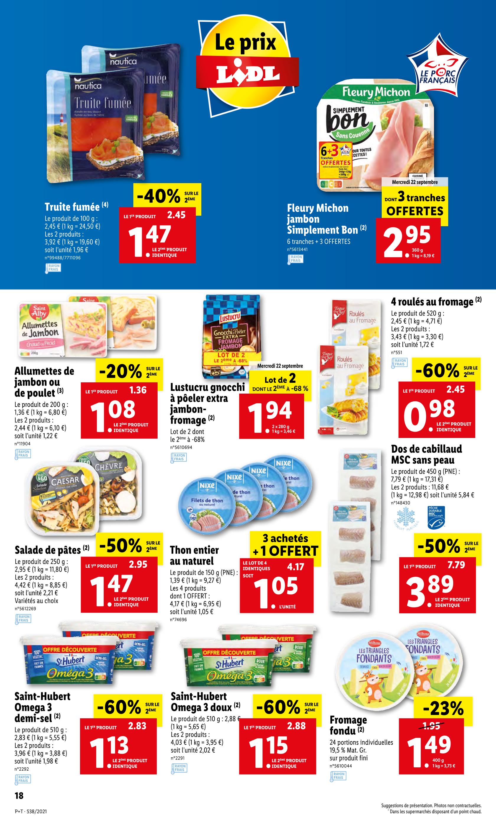 Catalogue Lidl à Suresnes, avec 1 page Prospectus Lidl à Suresnes, "Le prix Lidl", 1 page, 22/09/2021 - 28/09/2021