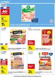 Prix et réduction Lardons dans le prospectus Carrefour en cours Offre Lardons dans le catalogue Carrefour du moment à la page 38