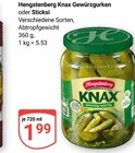 Knax Gewürzgurken im Angebot bei GLOBUS in Oberhausen Knax Gewürzgurken Angebote von Hengstenberg bei GLOBUS Oberhausen für 1,99 €